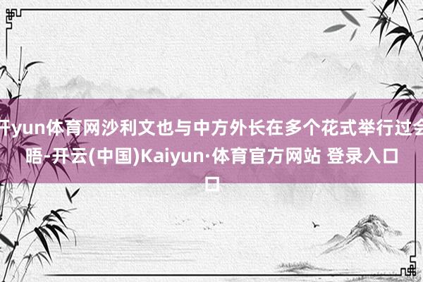 开yun体育网沙利文也与中方外长在多个花式举行过会晤-开云(中国)Kaiyun·体育官方网站 登录入口