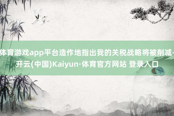 体育游戏app平台造作地指出我的关税战略将被削减-开云(中国)Kaiyun·体育官方网站 登录入口