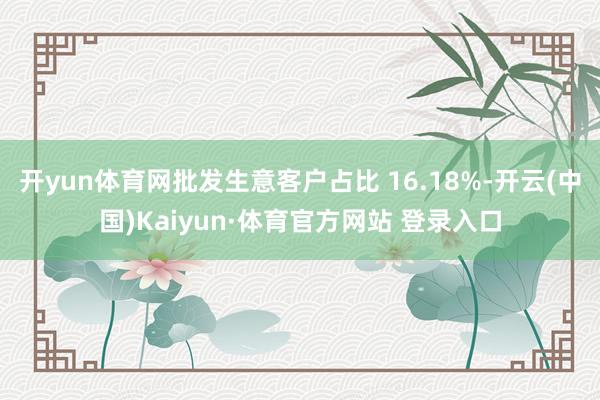 开yun体育网批发生意客户占比 16.18%-开云(中国)Kaiyun·体育官方网站 登录入口
