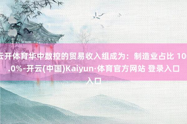 云开体育华中数控的贸易收入组成为：制造业占比 100.0%-开云(中国)Kaiyun·体育官方网站 登录入口