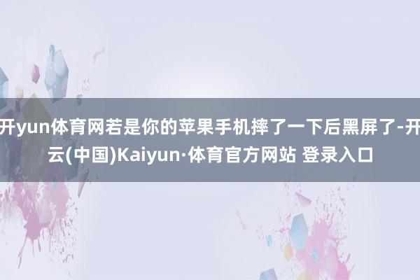 开yun体育网若是你的苹果手机摔了一下后黑屏了-开云(中国)Kaiyun·体育官方网站 登录入口