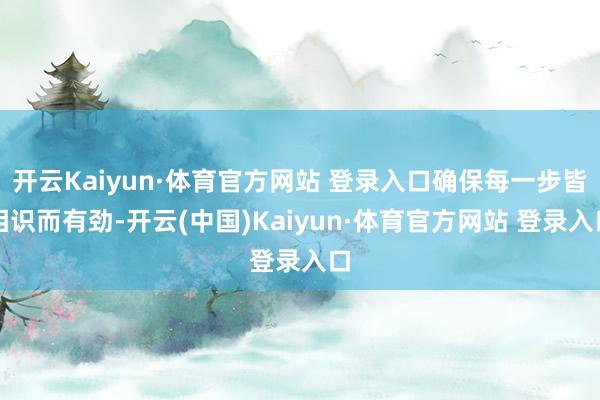 开云Kaiyun·体育官方网站 登录入口确保每一步皆相识而有劲-开云(中国)Kaiyun·体育官方网站 登录入口